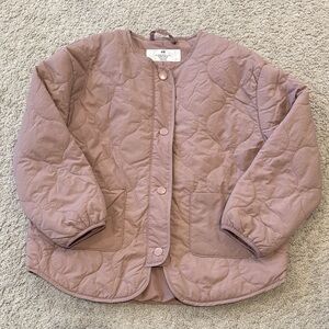 H&M girls lightweight quilted mauve jacket